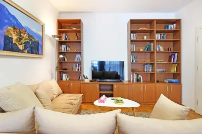a living room with a couch and a tv at Apartment Paradise Exotic Star in Belgrade