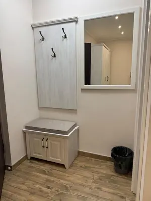 a bathroom with a sink and a mirror at Stefy Lux Apartments in Belgrade