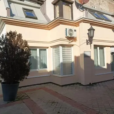 a house with a potted tree in front of it at Katera in Belgrade