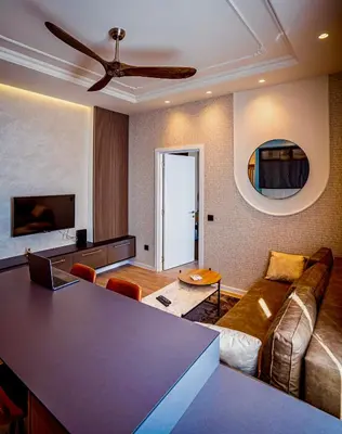 a living room with a couch and a table at Miha Premium Apartment in Belgrade
