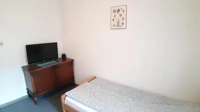 a bedroom with a bed and a television on a dresser at Despot in Belgrade