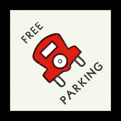 a red percent sign with the words free parking at PARK APARTMENTS Belgrade Waterfront in Sajmište