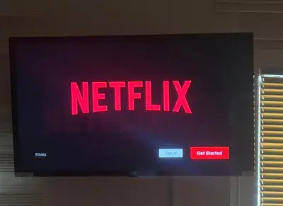 a television with the words netflix on it at Gaga Gold in Belgrade