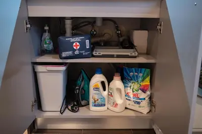a cupboard with milk and other items on it at Cozy, Comfortable Apt Skadarlija in Belgrade
