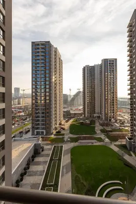 a view of a city with tall buildings at Lovely Studio Apartment - Belgrade Waterfront - Free Parking in Belgrade