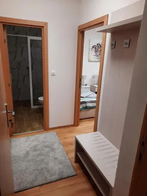 a room with a door leading to a bedroom at Aleksa 2 in Belgrade